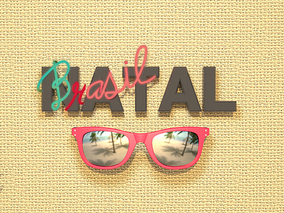 Natal Brasil 3d ad advertising brasil brazil natal neon sunglass texture