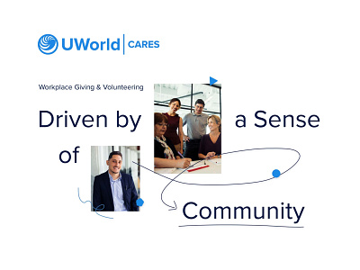 UWorld Cares Workplace Giving & Volunteering booklet design page layout print