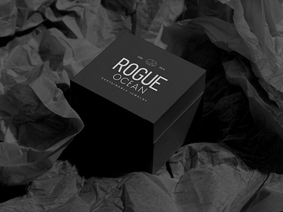 Rogue Ocean -sustainable jewelry box design box design branddesigner branding branding101 feminine logo jewelry box jewelry logo design packaging design sex logo simple logo ideas typography unisex unisex jewelry