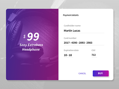 DailyUI 002 - Credit Card Checkout credit card checkout daily daily ui dailyui purple ui
