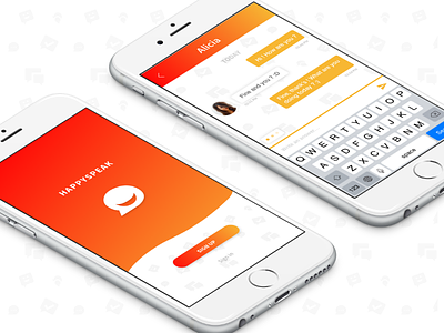 Daily UI 013 - Direct Message app daily daily ui direct message mobile red tchat ui yellow