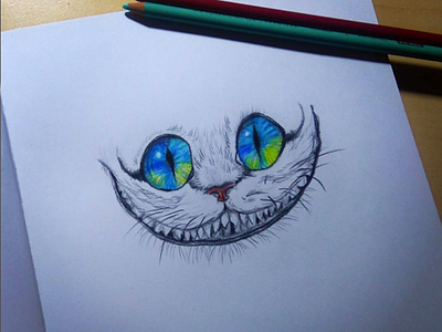 Cheshire Cat alice cat cheshire draw drawing in inspiration pencils prismacolor wonderland