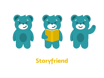 Storyfriend - Variant 2 bear book brand child cute design fairytales friend graphic kids logo story