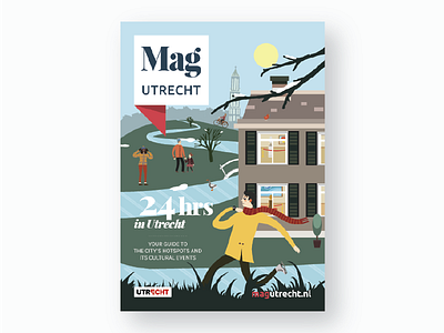 Mag Utrecht Design Jan-Feb 24 cover design front graphic hours iceskating illustration magazine running winter