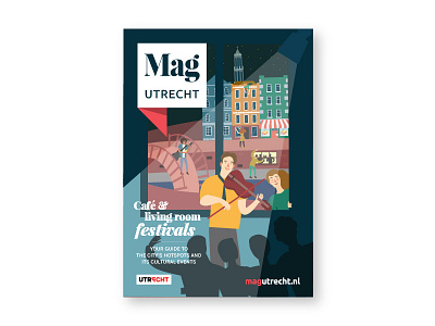 Mag cover March April cafe cover design festival front graphic illustration living magazine room