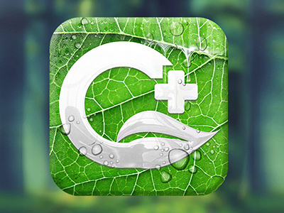 eHealth App Icon apple custom effects health icon ios ipad iphone leef nature realistic water
