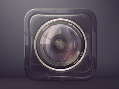 Lens Icon camera glossy icons ios lens realistic reflections