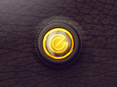 Button? animated animation button encide gloss high icon leather orange sphere stitch