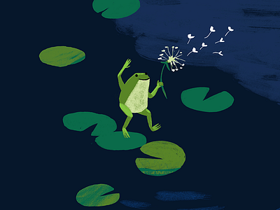 frog dance frog lilypads pond seeds