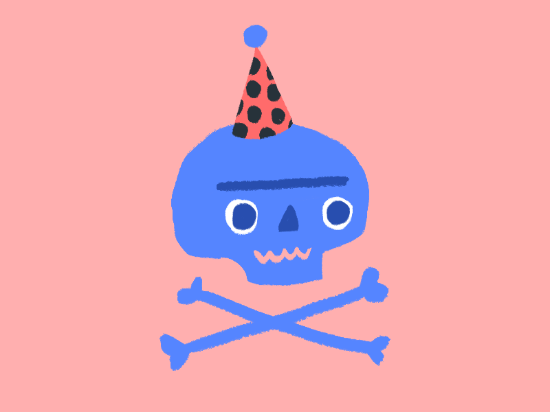Skelly Unibrow party hat skull unibrow