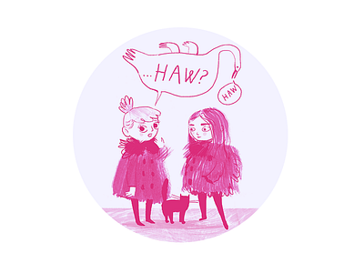 haw? haw cat girls haw swan talk bubble