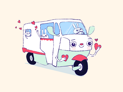 love truckster, squishy bunnies hearts ice cream truck