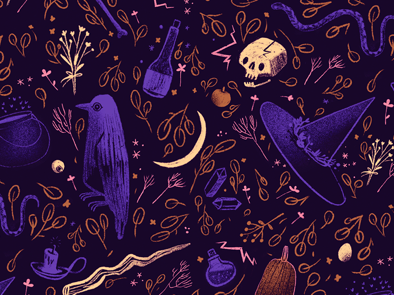 witchy pattern by Kaela Stewart on Dribbble