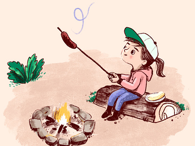 camp camp hot dog illustration kid