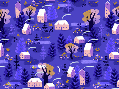 foggy li'l village pattern