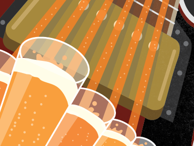 Beer and Rock & Roll illustration