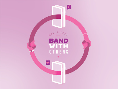 Band With Others connection illustration mobile togetherness