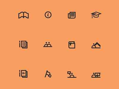 black & orange design graphic design icon design icon set iconography illustration
