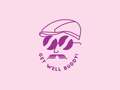 Get Well Buddy character design get well soon illustration smile sunglasses vector