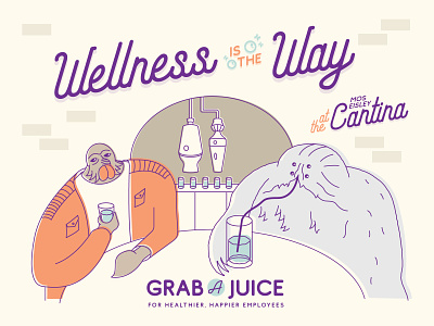 Grab a Juice, You Scoundrel bar characters health illustration juice juice bar star wars wellness