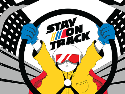 Stay on Track illustration motorsports nascar racecar racing speed racer vector