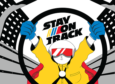 Stay on Track illustration motorsports nascar racecar racing speed racer vector