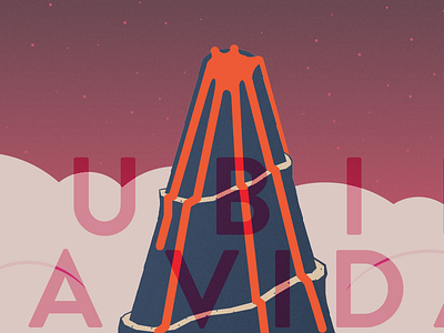 Volcano Spanglish illustration typography