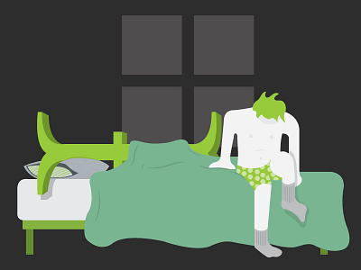 Sleeping With The Type Selector Thing bed illustration man sleep
