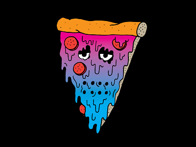 Neon Pizza Mask friday the 13th illustration mask neon pizza