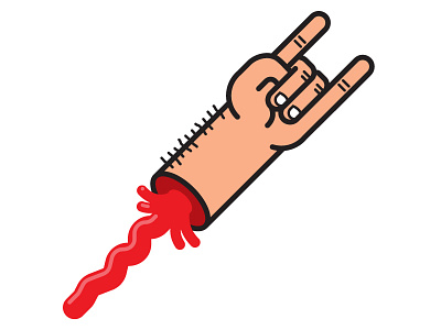 Rock Rocket arm blood fist hand illustration rock