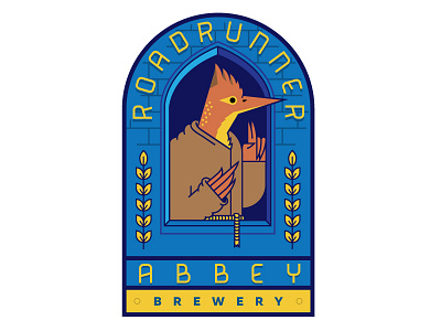 Roadrunner Abbey Brewery abbey beer brewery logo logo design roadrunner