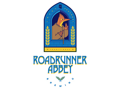 Roadrunner Abbey Brewing - Final abbey beer brewery logo logo design roadrunner