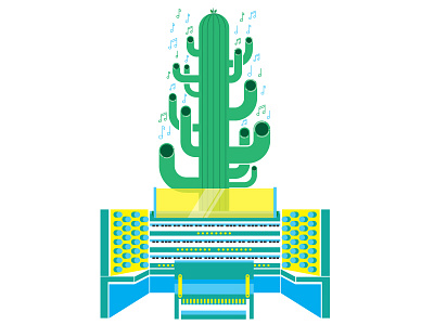 Desert Music cactis cactus illustration music organ pipe organ