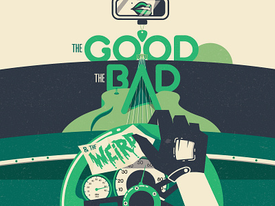 The Good, The Bad & The Weird driving gloves guitar hot rod illustration racing rat rod rockabilly weird