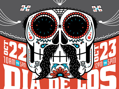 Dia De Los day of the dead dia de los muertos illustration mexico skull sombrero