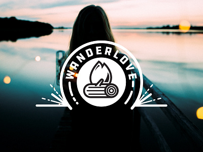 Wanderlove campfire camping log logo logo design outdoors