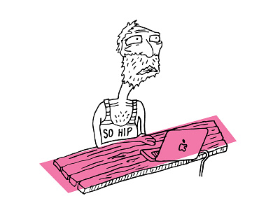 So Hip character desk hip hipster illustration working