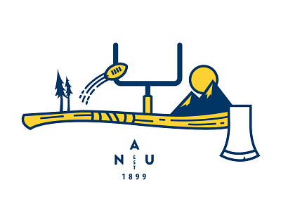 Northern Arizona University arizona axe football illustration logo nau northern