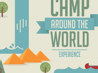 Camp Around the World brochure design illustration typography