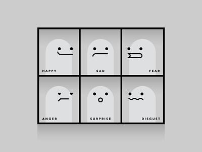 e-motions emotions faces grid illustration
