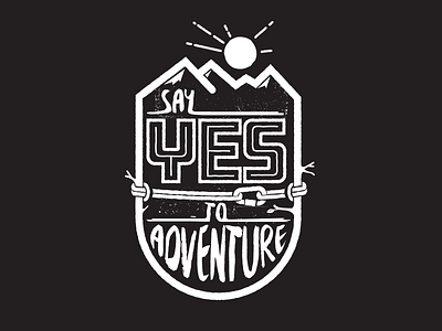 Say Yes / revision 1 badge carabiner illustration logo design outdoors rope trees