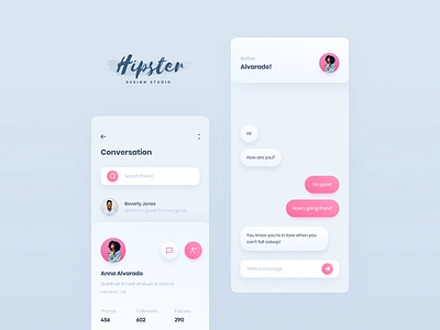 Lovely android app app design application apps clean ios message minimal mobile mobile app modern profile social app typography ui ux