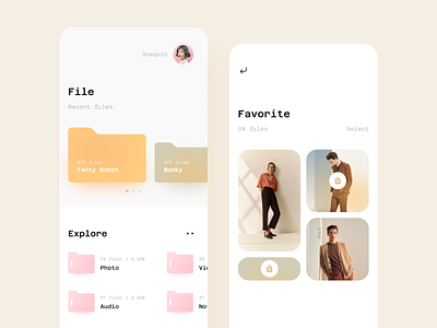 File Explorer application clean colors explore file file explorer file manager ios minimal mobile music ui ux video