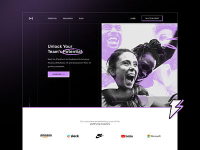 Unlock Your Team’s Potential agency branding header landing page management marketing product design saas seo typography web design website