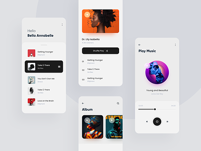 Music player android app application artist clean ios minimal mobile mobile app music app profile trend 2019 ui ux