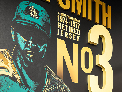 Cal Poly Baseball Clubhouse Ozzie Smith Wall baseball brand branding cal poly design egd environmental graphics experiential graphic design illustration ozzie smith portraits sports graphics typography vector