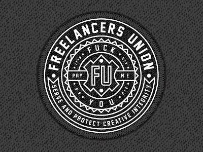 Freelancers Union Badge badge brand branding design freelance freelancer freelancers union graphic design illustration logo promotional retail symbol type typography vector vector art