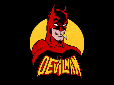 Devilman adobe illustrator batman brand concept art design graphic design illustration inktober logo retail t shirt graphics tee shirt graphics vector vector art vector drawing