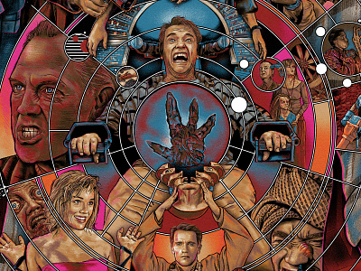 Total Recall Poster alternative film posters alternative movie posters arnold schwarzenegger changethethought christopher cox drawing entertainment hand drawn illustration movie posters movies painting photoshop poster art style frames total recall