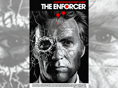 The Enforcer Poster alternative film poster alternative movie poster changethethought christopher cox clint eastwood denver drawing film hand drawn illustration movies portrait vector art vector drawing vector graphics vector illustration